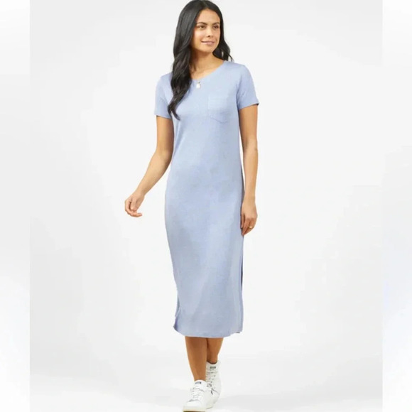 OUTERKNOWN Neptune MIDI T-Shirt Dress Casual Hemp Blend, Size Medium - Picture 2 of 15